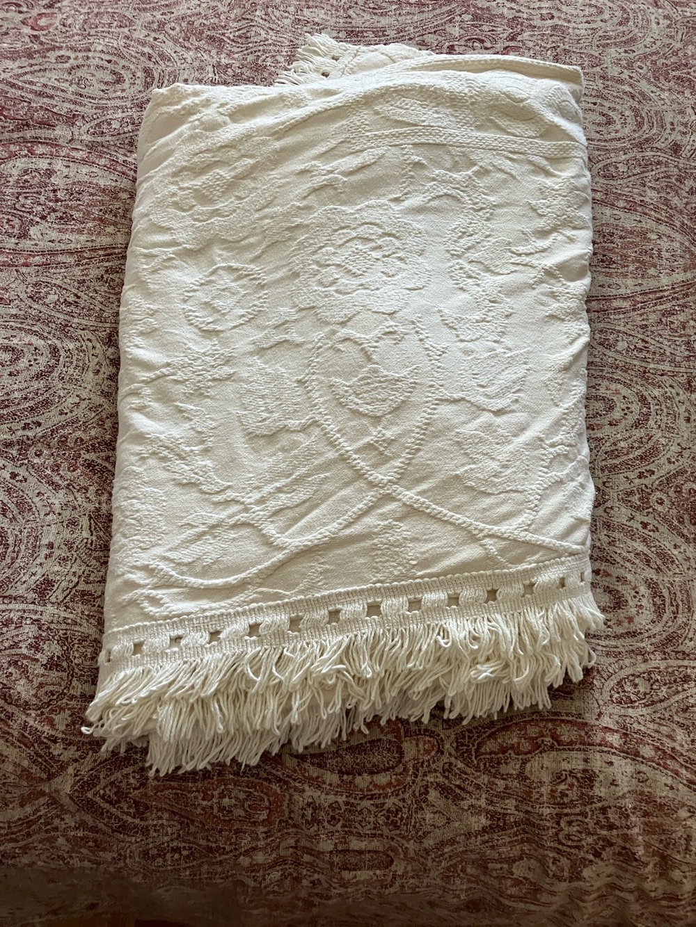 Vintage Crown Crafts Queen Bedspread with 2 Pillow Shams